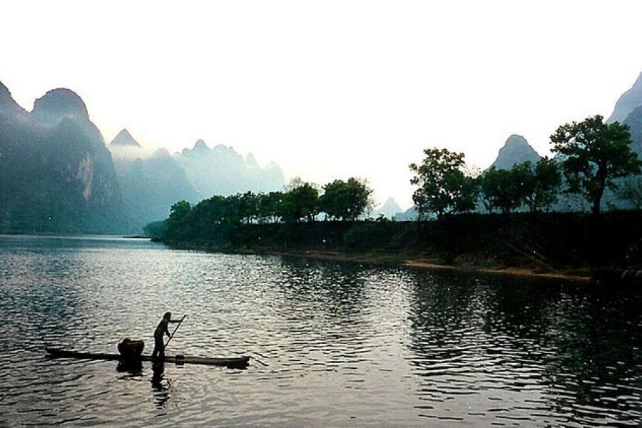 Calm waters and mountains near Guilin