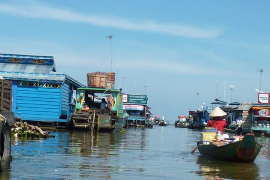 View from the water, Kompong Luong