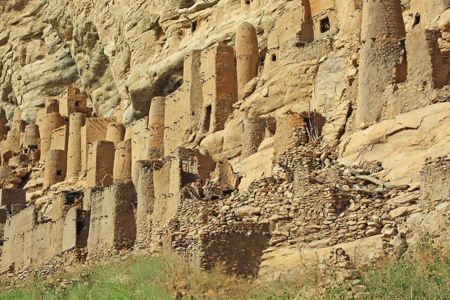 Rock dwelling in the Bandiagara Cliffs, Dogon Country, Mali