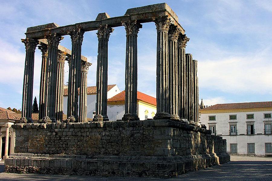 Small Roman temple ruins, Evora, Portugal