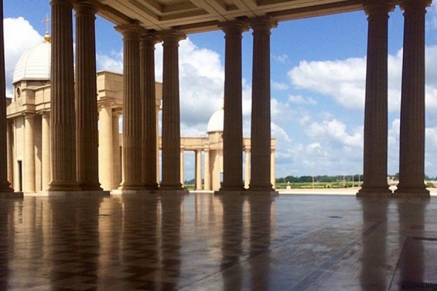 Looking out through columns, Yamoussoukro Basilica