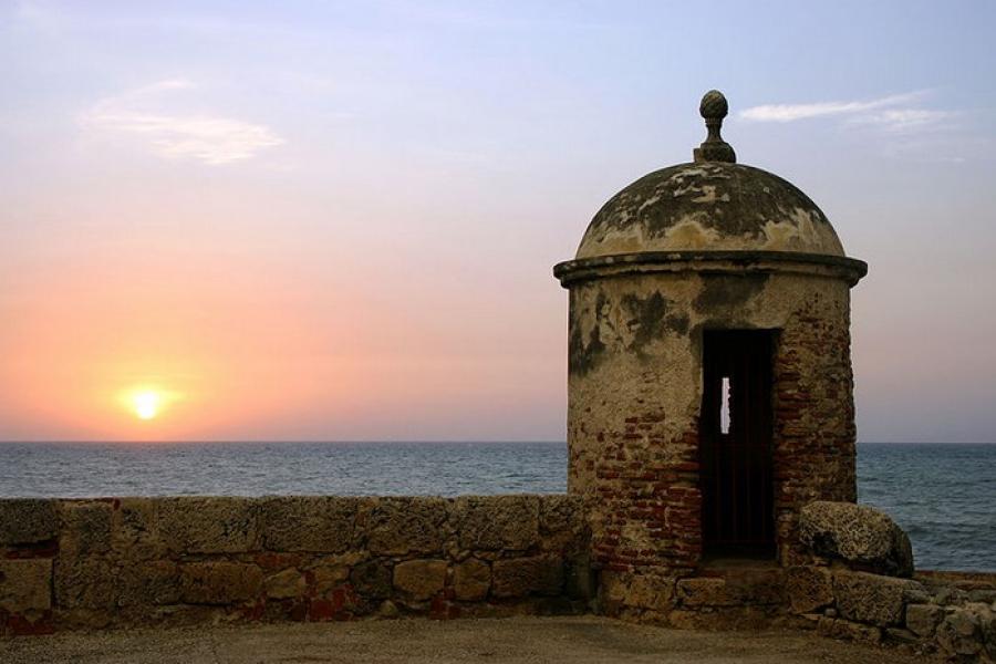 Tower at sunset, Cartagena, Colombia