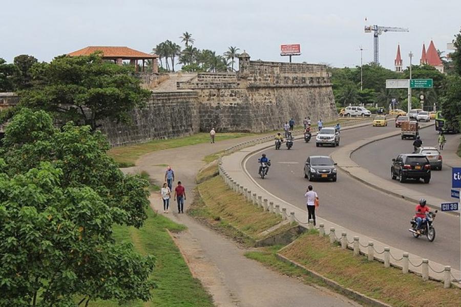 Walled city limits, Cartagena, Colombia