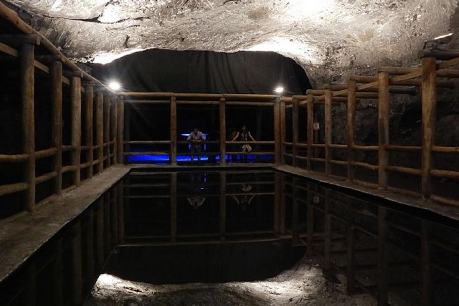 Cavern lights and viewing platform, Parque de la Sal Zipaquira