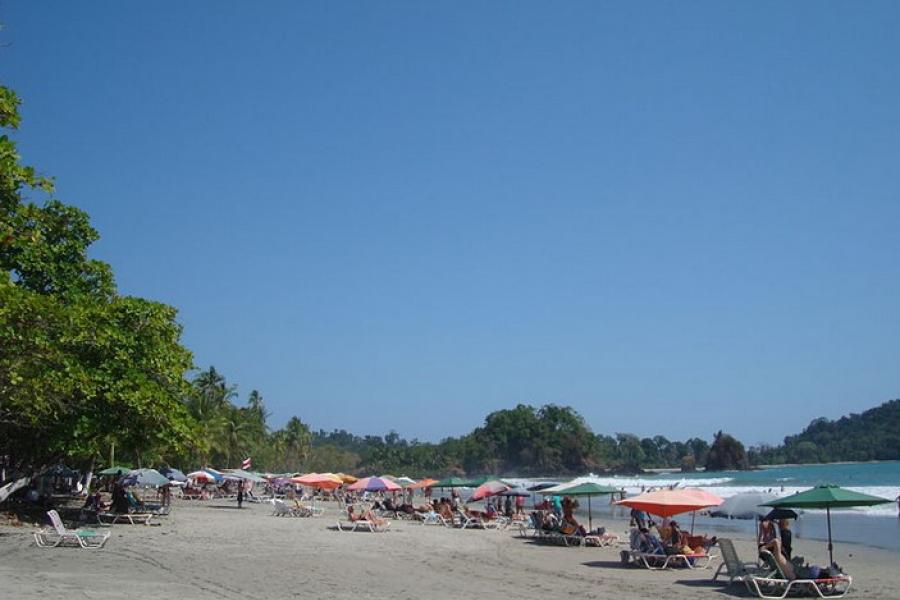 Beachgoers and umbrellas, Main Beach, Costa Rica