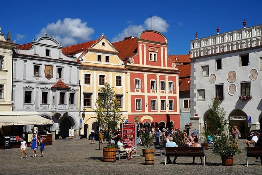 Town square, Český Krumlov, Czechia