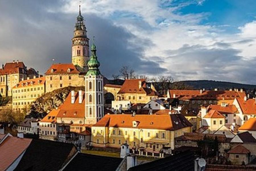 Town overview, Český Krumlov, Czechia