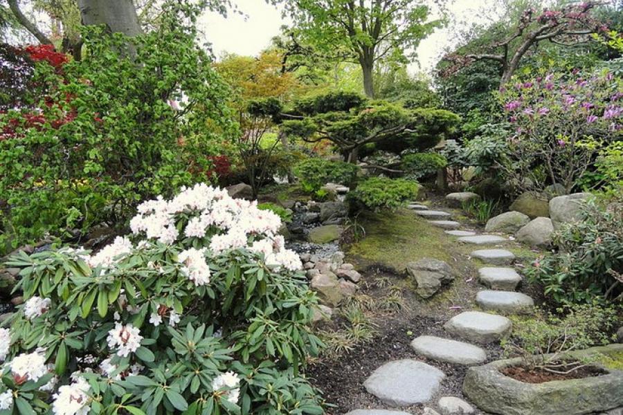 Stone steps in the garden, Tivoli Gardens