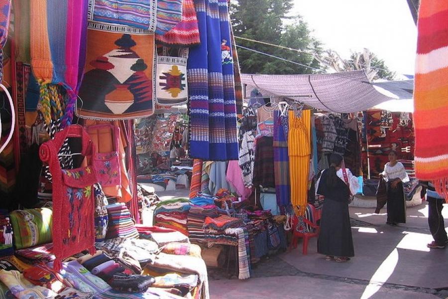 Colourful booths, Otavalo Market