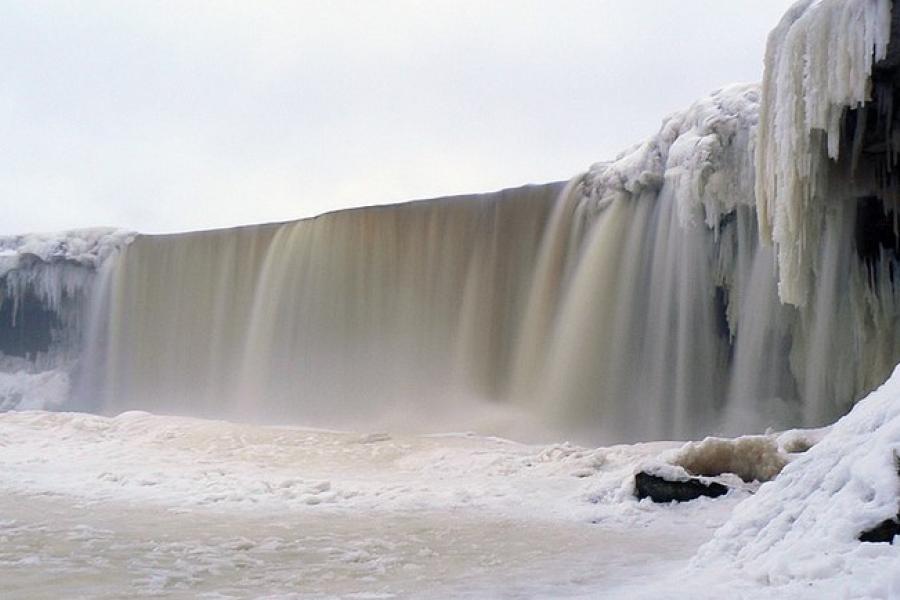 Jagala Waterfall in the winter, Estonia