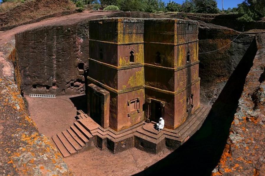 Exterior of Bet Giyorgis Church, one of the Lalibela Churches, Ethiopia