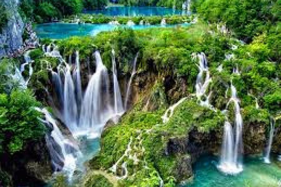 Aerial of waterfalls, photo by: Dubravko Primorac