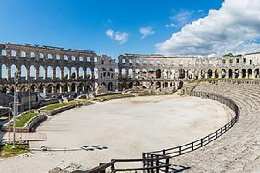 Panorama view of Pula Amphitheatre