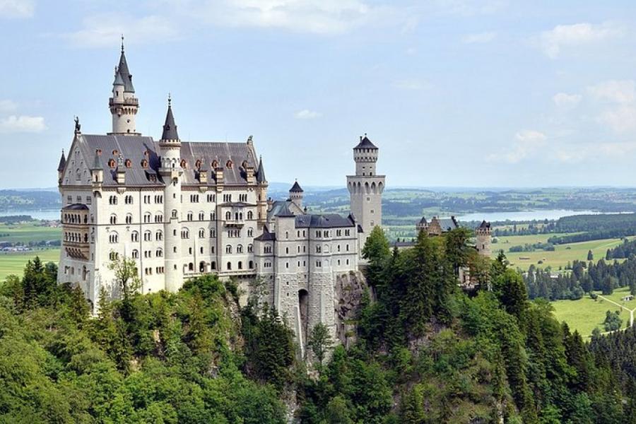 Neuschwanstein Castle overlooking the land