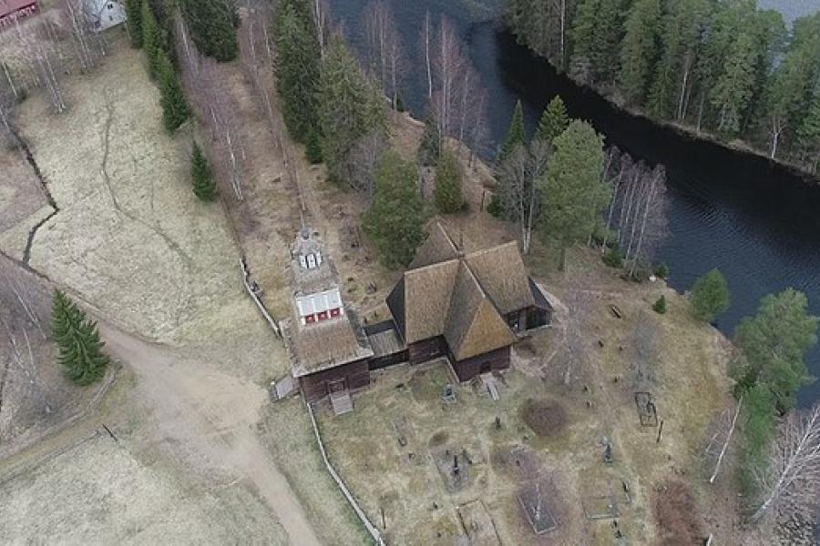 Aerial view of the Petäjävesi Old Church