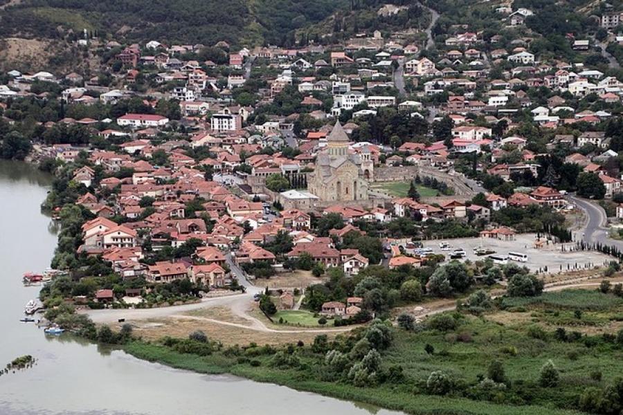 Aerial view of the city of Mtskheta, Georgia