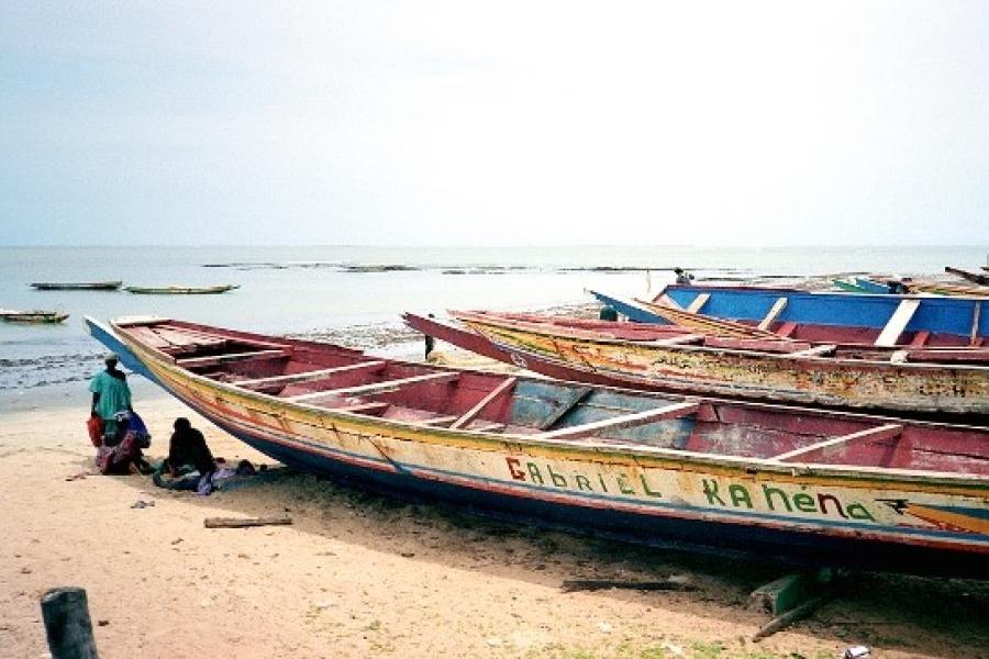 Fishing boats on the beach, Gunjur Village