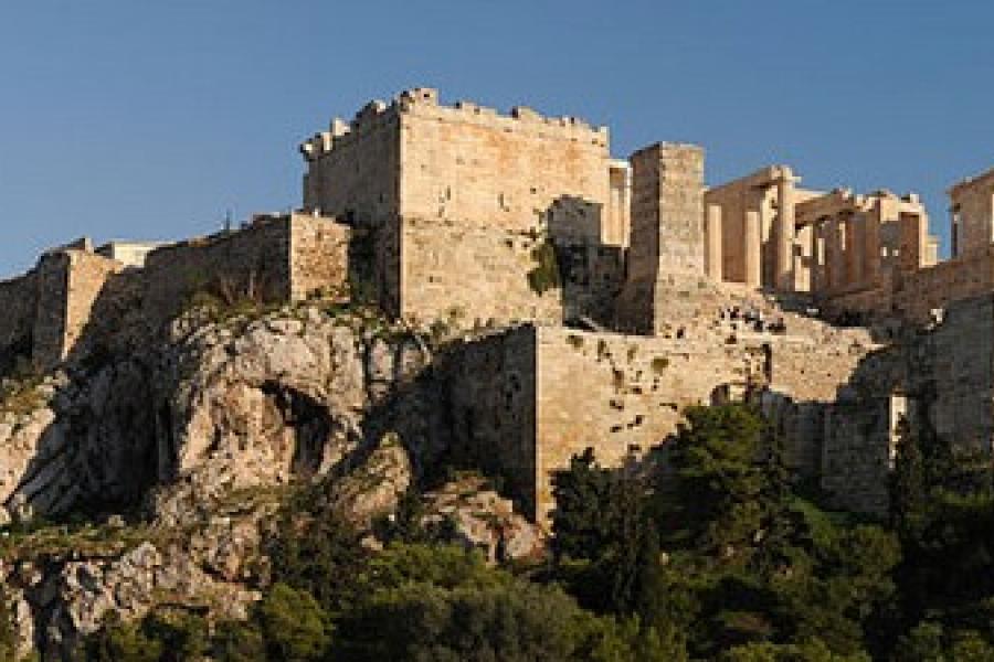 View of the Acropolis from Athens, Greece