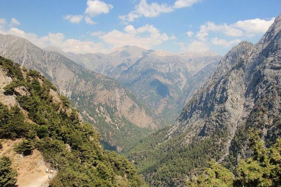 Vista aerial view of the Samaria Gorge, Greece